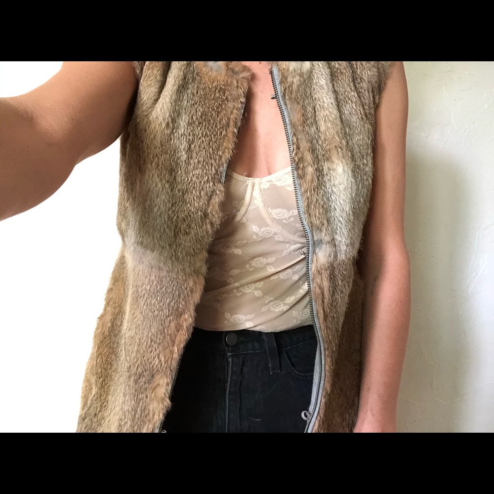 Real fur vest ⚡️ size xs